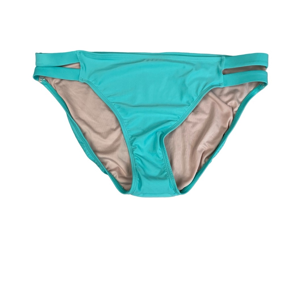 Mae Hipster Cutout Bikini Bottom NWOT Light Teal Blue Green Size Medium